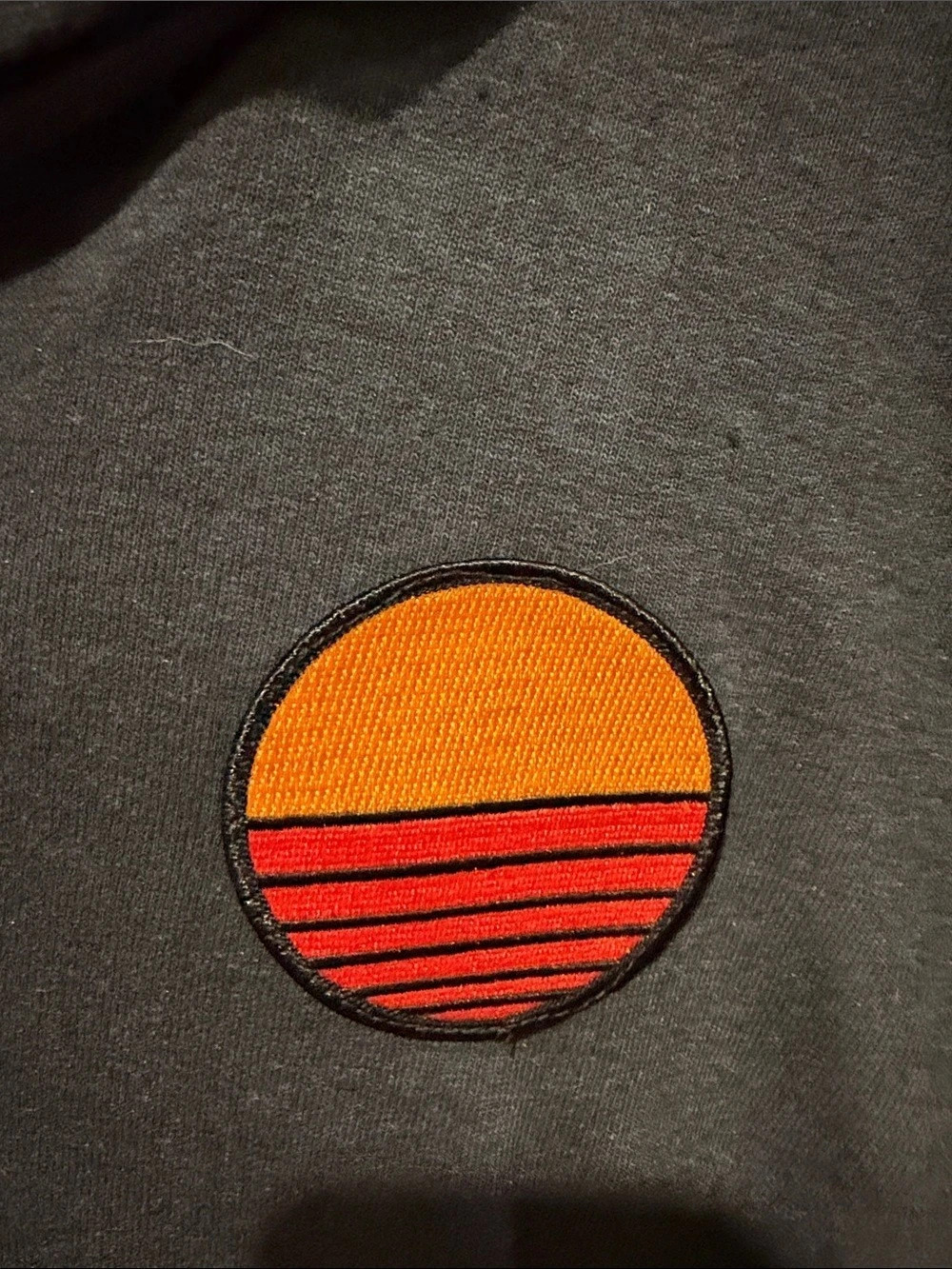 Aviator Nation Sunset Patch Relaxed Cropped Zip Hoodie Black - Picture 3 of 5